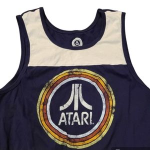 Atari Sleeveless Blue and White Top